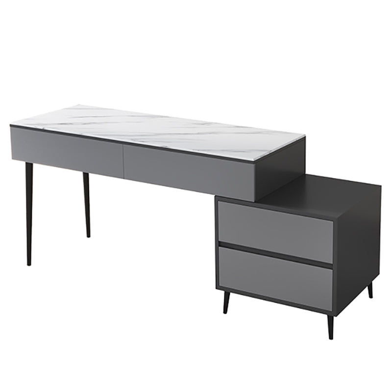 Rectangular Shaped Modern Office Table Stone Writing Desk in Black/White