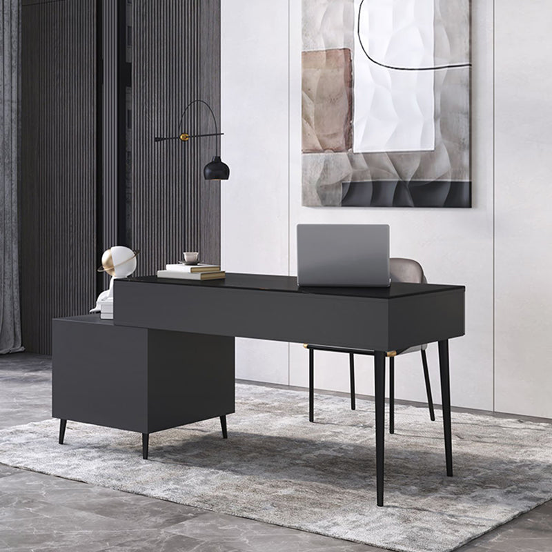 Rectangular Shaped Modern Office Table Stone Writing Desk in Black/White