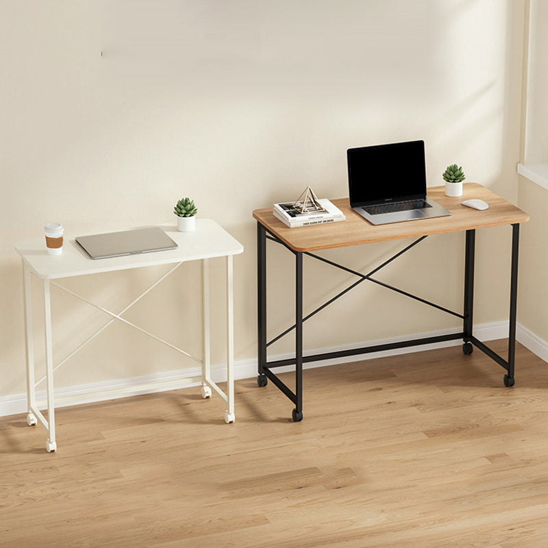 Contemporary Folding Home Writing Desk 29.5" H Rectangular Office Desk with Wheels