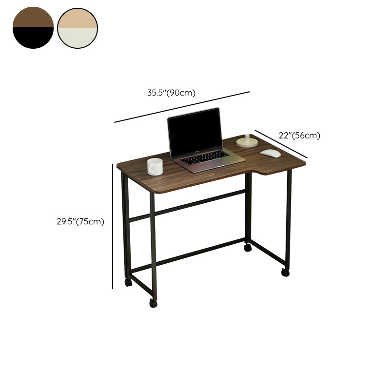 Contemporary Folding Home Writing Desk 29.5" H Rectangular Office Desk with Wheels