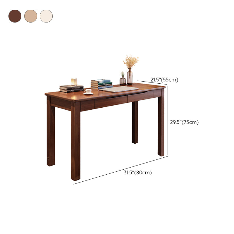 Modern Parsons Base Bedroom Office Desk Solid Wood Writing Desk with Drawers