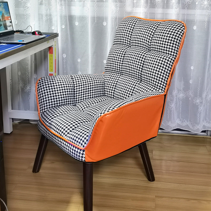 Armless Office Chair 4 Legs Wood Desk Chair for Bedroom Home