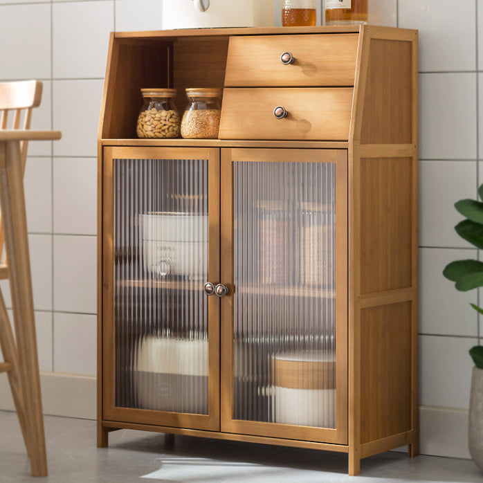 Contemporary Sideboard Cabinet Bamboo Sideboard Table with Doors for Kitchen