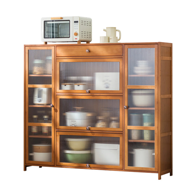 Contemporary Sideboard Cabinet Bamboo Sideboard Table with Doors for Kitchen