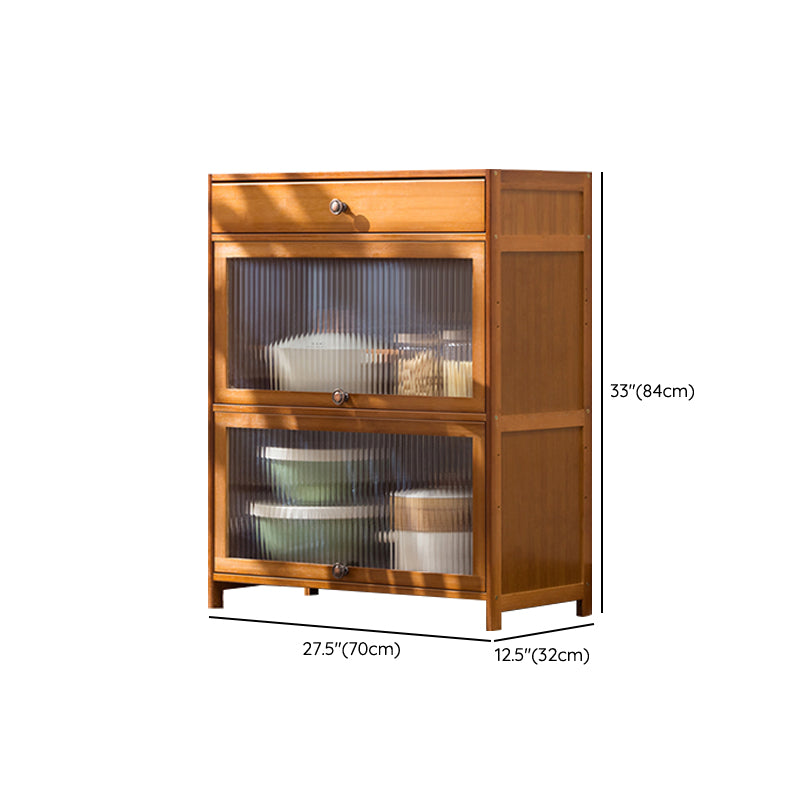 Contemporary Sideboard Cabinet Bamboo Sideboard Table with Doors for Kitchen