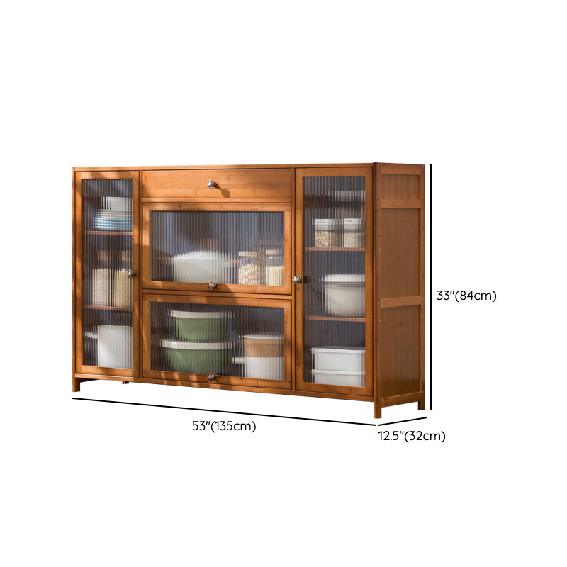 Contemporary Sideboard Cabinet Bamboo Sideboard Table with Doors for Kitchen