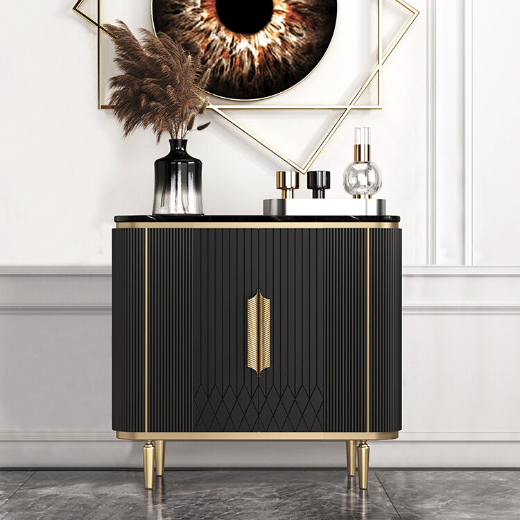 Glam Sideboard Cabinet Marble Sideboard Table with Legs for Kitchen