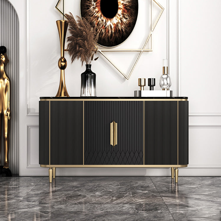 Glam Sideboard Cabinet Marble Sideboard Table with Legs for Kitchen