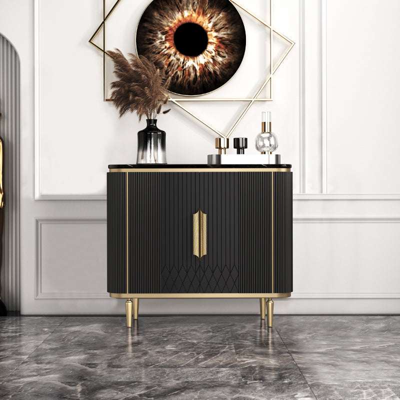 Glam Sideboard Cabinet Marble Sideboard Table with Legs for Kitchen