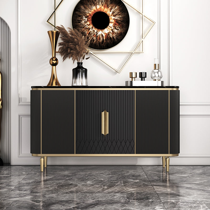 Glam Sideboard Cabinet Marble Sideboard Table with Legs for Kitchen