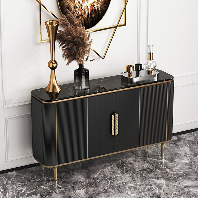 Glam Sideboard Cabinet Marble Sideboard Table with Legs for Kitchen