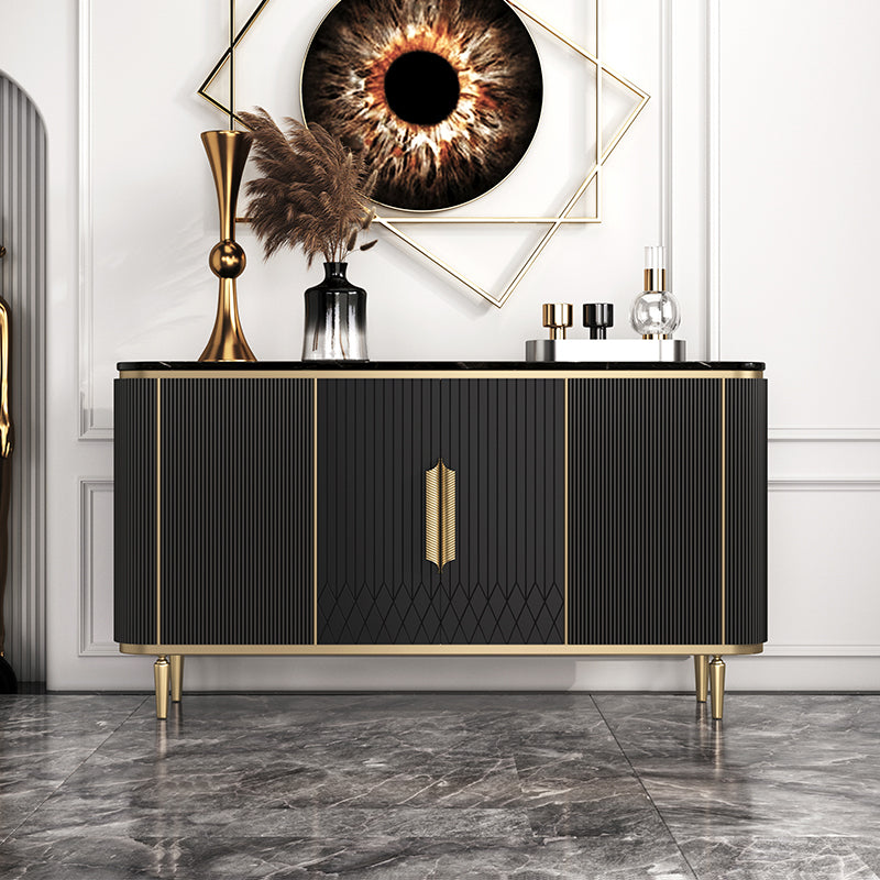 Glam Sideboard Cabinet Marble Sideboard Table with Legs for Kitchen