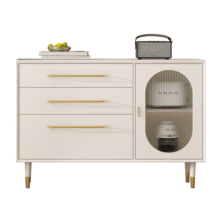 Glam Buffet Table Stone Sideboard Table with Doors for Kitchen