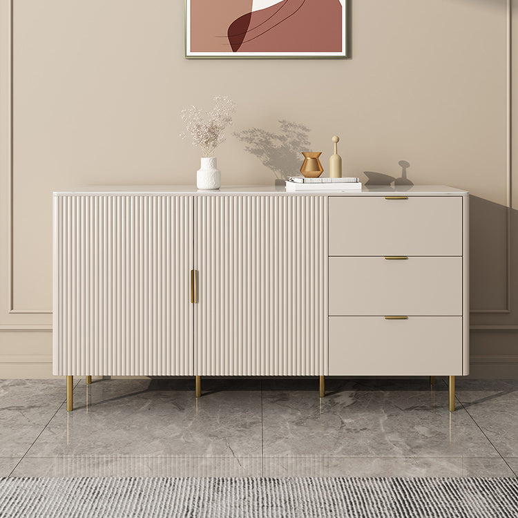 Glam Sideboard Cabinet Stone Sideboard Table with Drawers for Kitchen