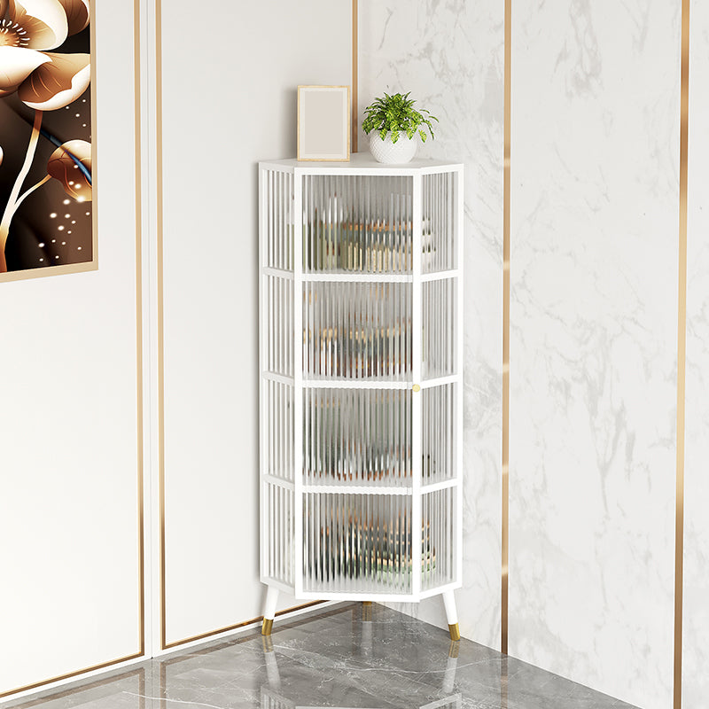 Contemporary Curio Cabinet Metal Corner Unit Buffet Cabinet for Dining Room