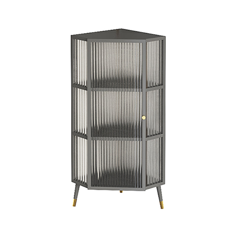 Contemporary Curio Cabinet Metal Corner Unit Buffet Cabinet for Dining Room