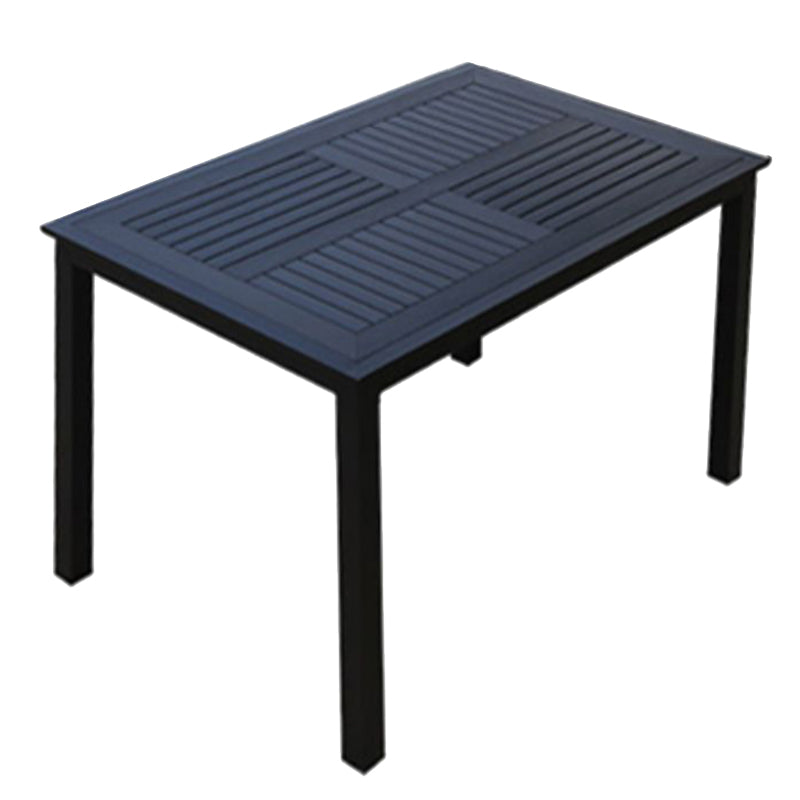 Plastic Wood Courtyard Table Set Contemporary Style with Armchairs