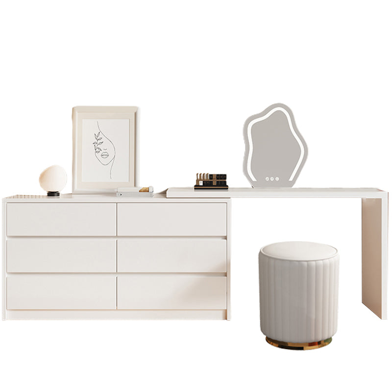 Modern Wood With Drawer White Bedroom Mirror Vanity Dressing Table