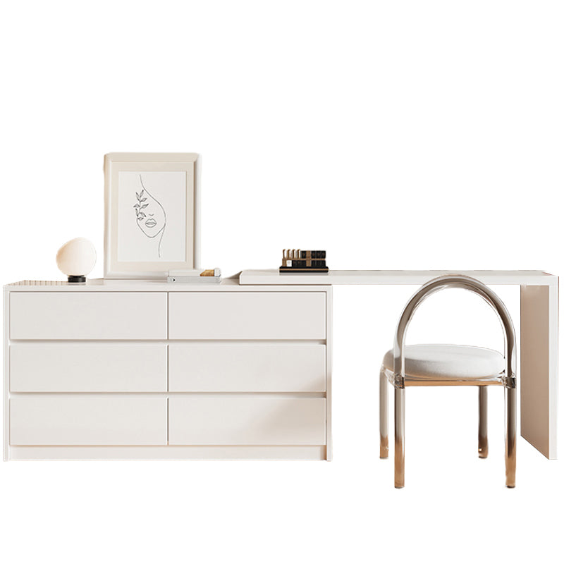 Modern Wood With Drawer White Bedroom Mirror Vanity Dressing Table