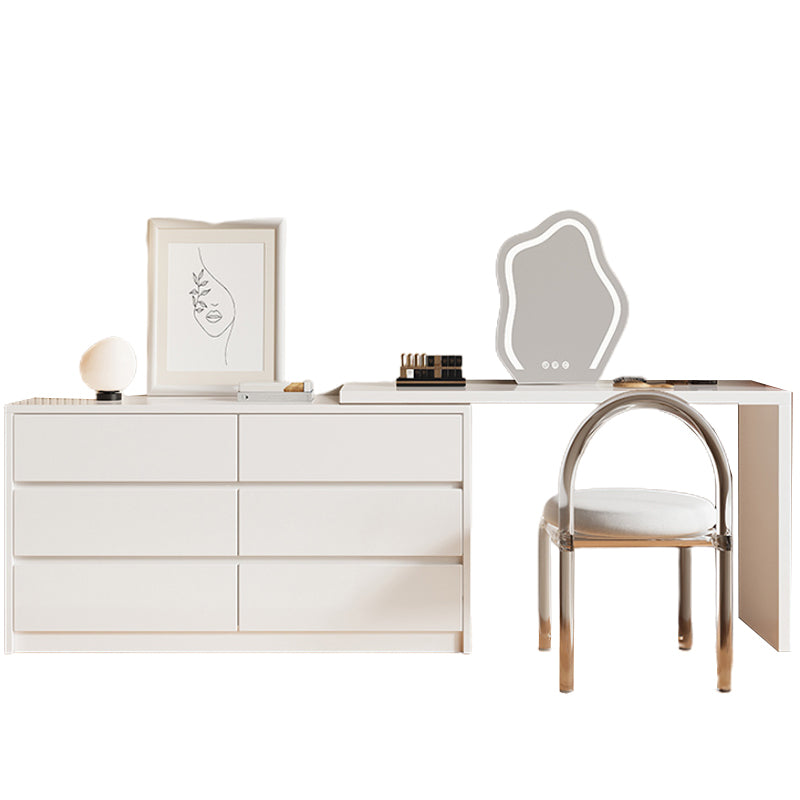 Modern Wood With Drawer White Bedroom Mirror Vanity Dressing Table