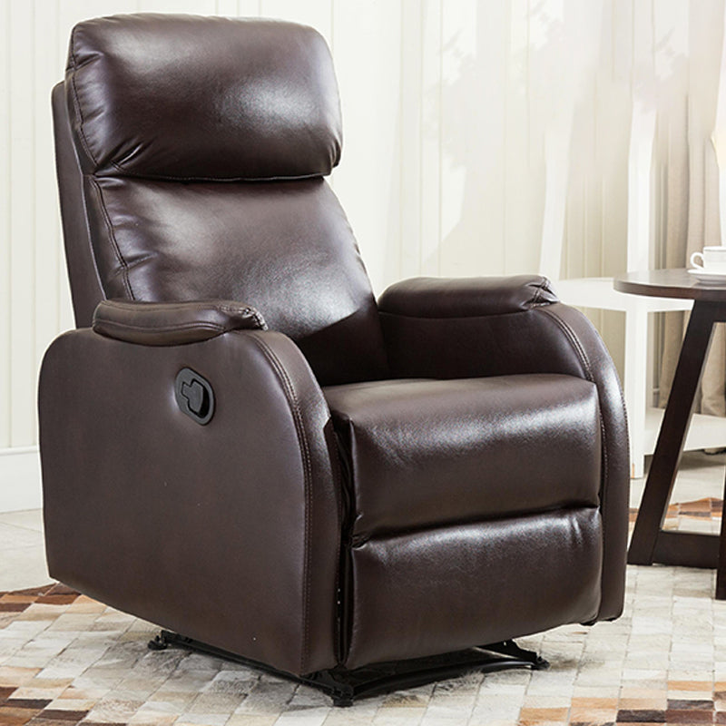 Faux Leather Standard Recliner Manual-Push Botton Recliner Chair with Lumbar