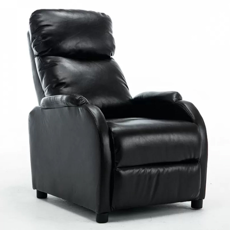 Faux Leather Standard Recliner Manual-Push Botton Recliner Chair with Lumbar