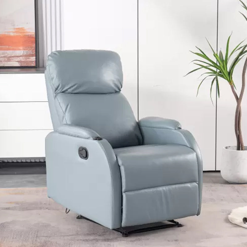 Faux Leather Standard Recliner Manual-Push Botton Recliner Chair with Lumbar