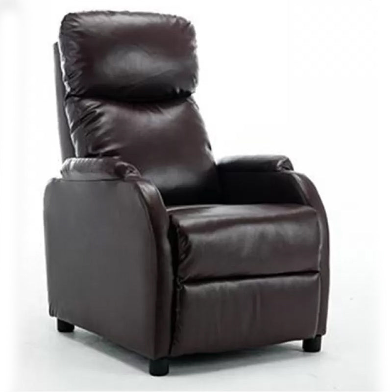 Faux Leather Standard Recliner Manual-Push Botton Recliner Chair with Lumbar