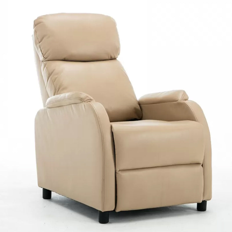 Faux Leather Standard Recliner Manual-Push Botton Recliner Chair with Lumbar