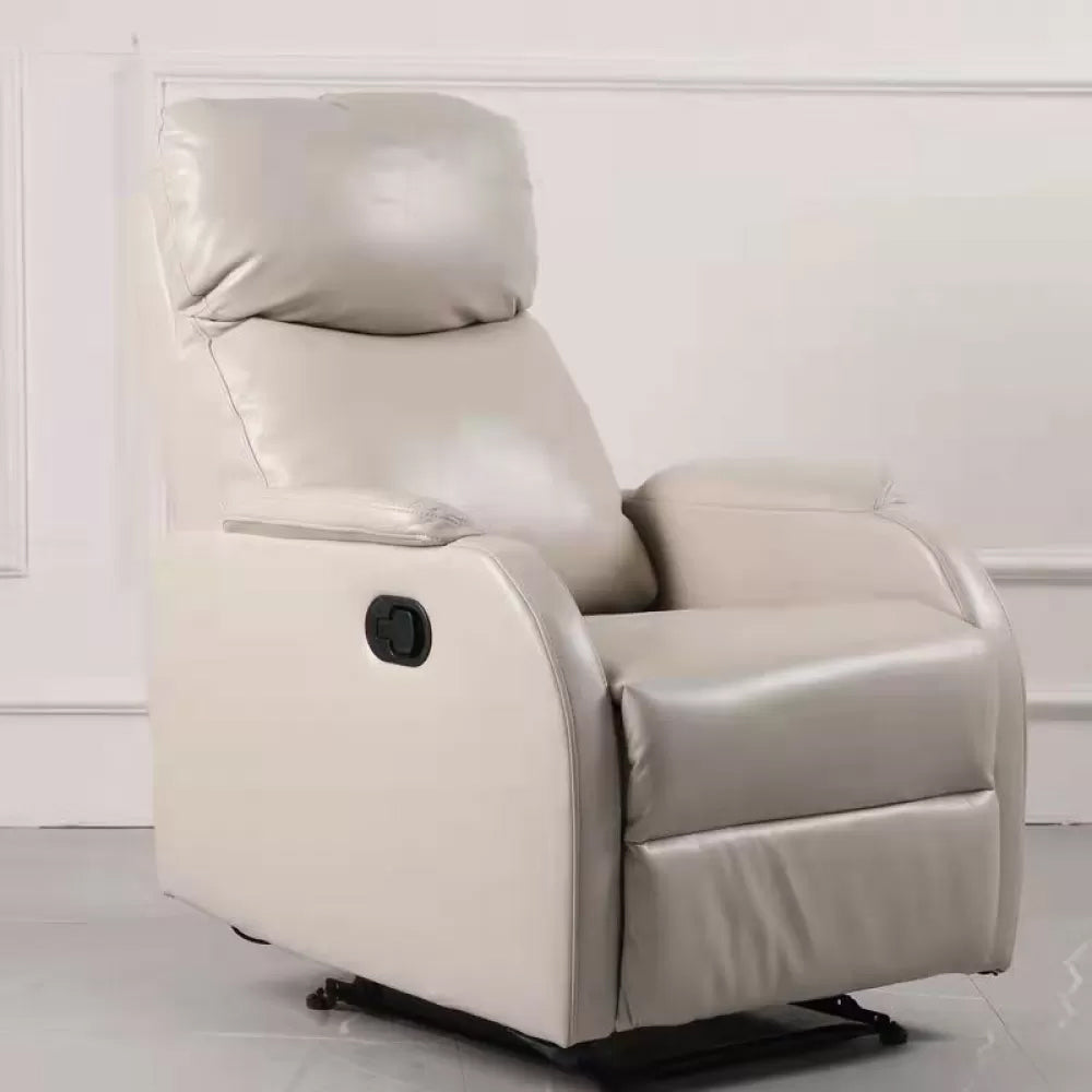 Faux Leather Standard Recliner Manual-Push Botton Recliner Chair with Lumbar