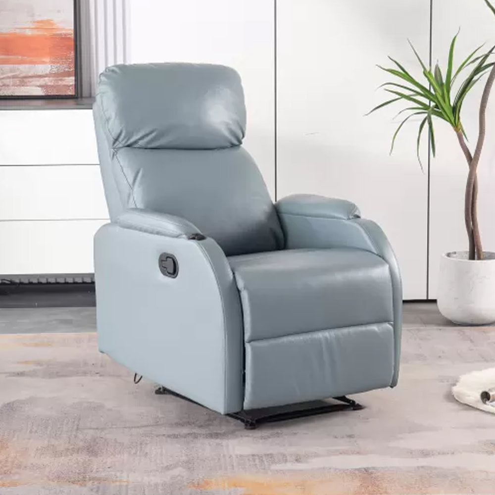 Faux Leather Standard Recliner Manual-Push Botton Recliner Chair with Lumbar