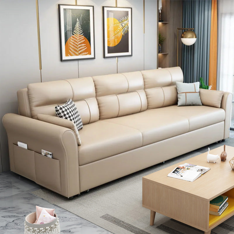 Upholstered Futon Sleeper Sofa Faux leather Futon And Mattress with Storage