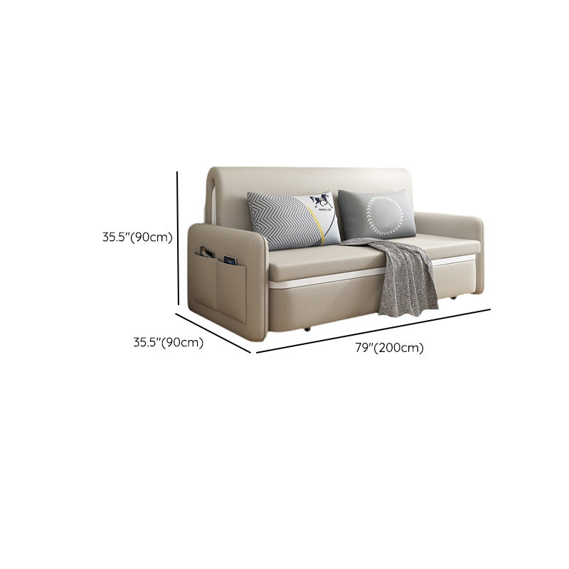 Contemporary Futon Set with Mattress Upholstered Futon Square Arms Sofa Bed
