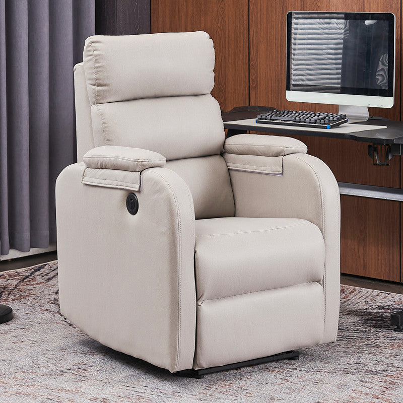 Solid Color Faux Leather Standard Recliner Traditional Metal Frame Recliner Chair