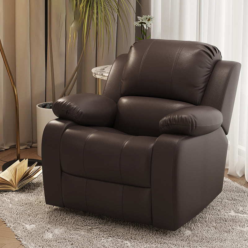 Solid Color Faux Leather Standard Recliner Manual- Lever Recliner Chair