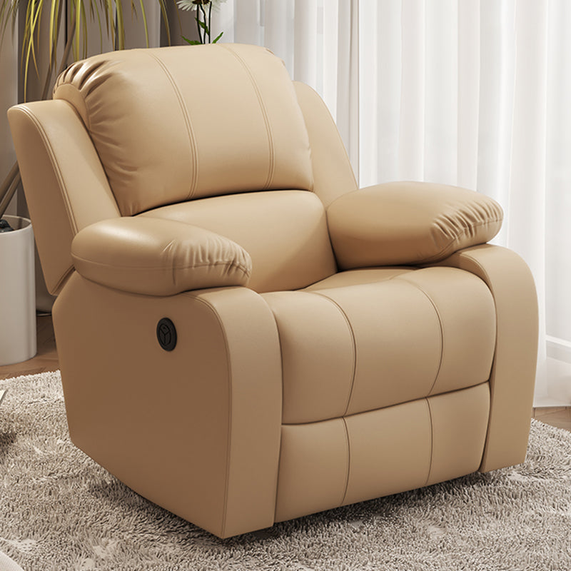 Solid Color Faux Leather Standard Recliner Manual- Lever Recliner Chair