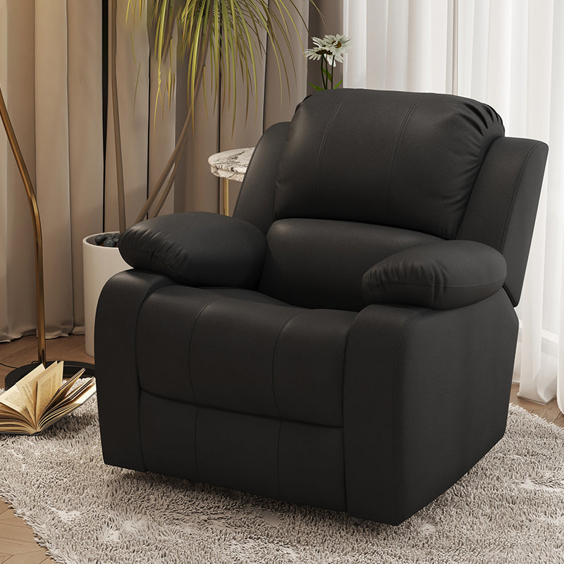 Solid Color Faux Leather Standard Recliner Manual- Lever Recliner Chair