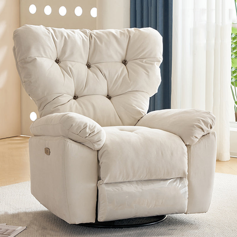 Solid Color Microsuede Recliner Chair Metal Frame Standard Recliner Chair with Tufted Back