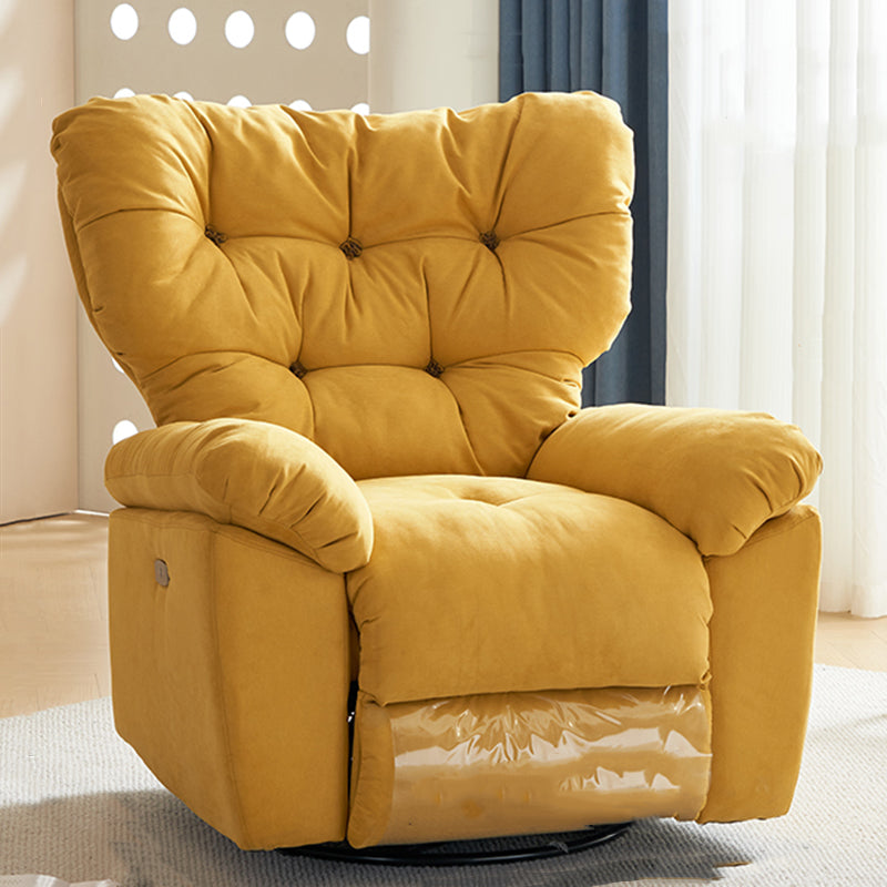 Solid Color Microsuede Recliner Chair Metal Frame Standard Recliner Chair with Tufted Back