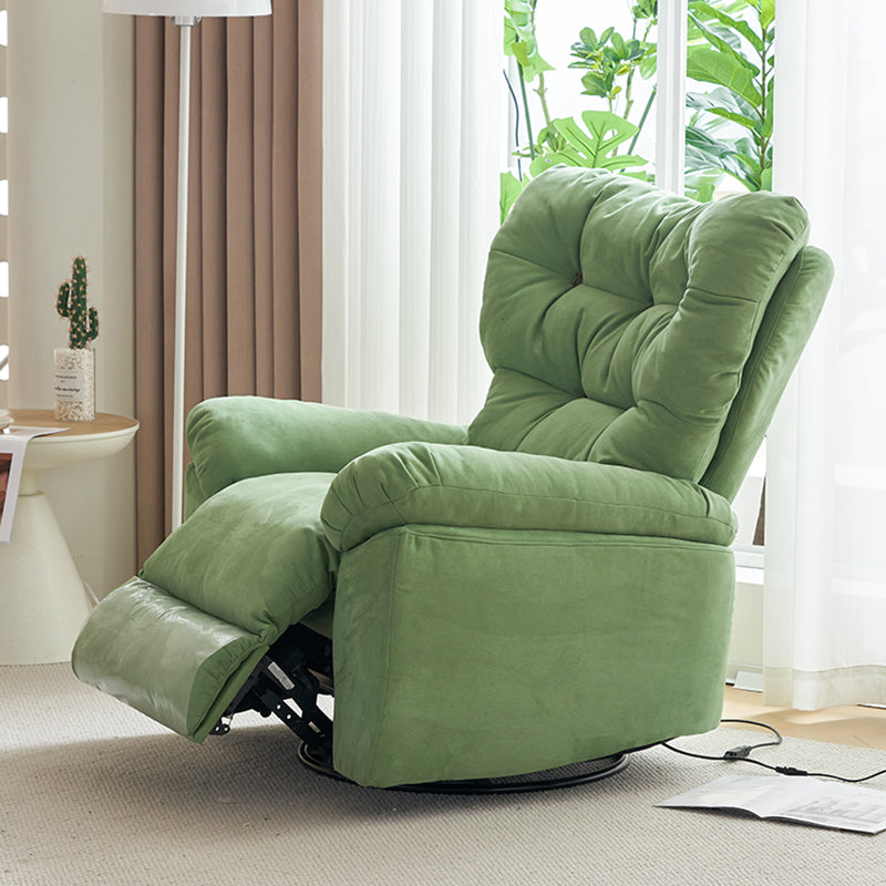 Solid Color Microsuede Recliner Chair Metal Frame Standard Recliner Chair with Tufted Back