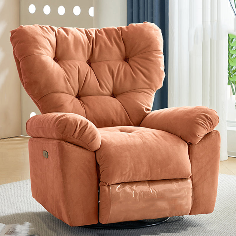 Solid Color Microsuede Recliner Chair Metal Frame Standard Recliner Chair with Tufted Back