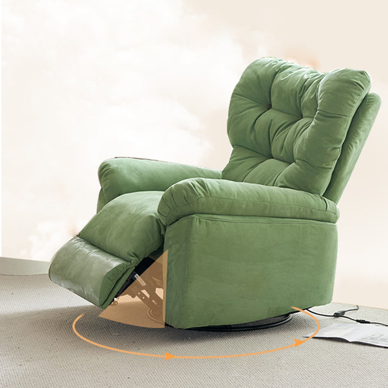 Solid Color Microsuede Recliner Chair Metal Frame Standard Recliner Chair with Tufted Back