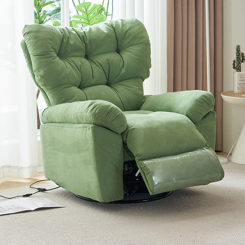 Solid Color Microsuede Recliner Chair Metal Frame Standard Recliner Chair with Tufted Back