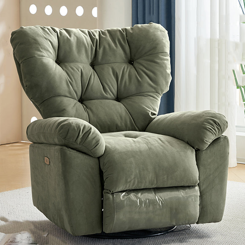 Solid Color Microsuede Recliner Chair Metal Frame Standard Recliner Chair with Tufted Back