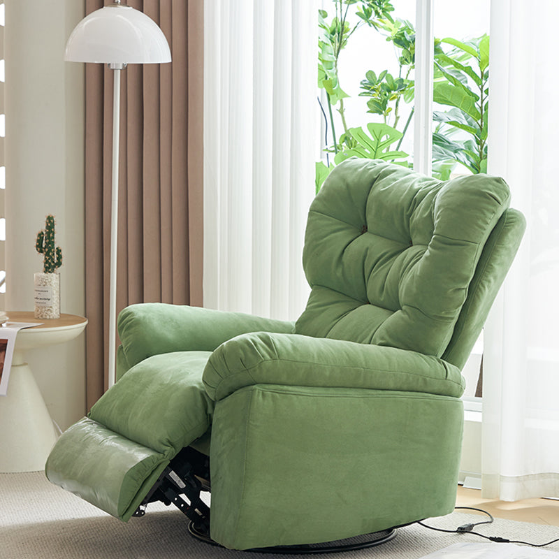 Solid Color Microsuede Recliner Chair Metal Frame Standard Recliner Chair with Tufted Back