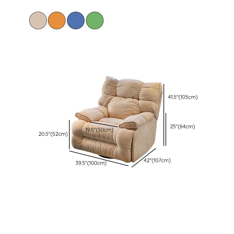 Contemporary Solid Color Standard Recliner Chenille Recliner Chair