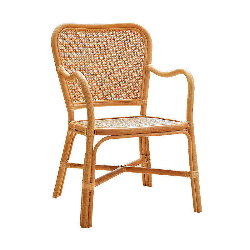 24" Wide Tropical Dining Side Chair Rattan Natural Outdoor Chair