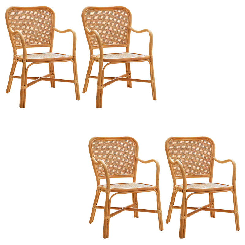 24" Wide Tropical Dining Side Chair Rattan Natural Outdoor Chair