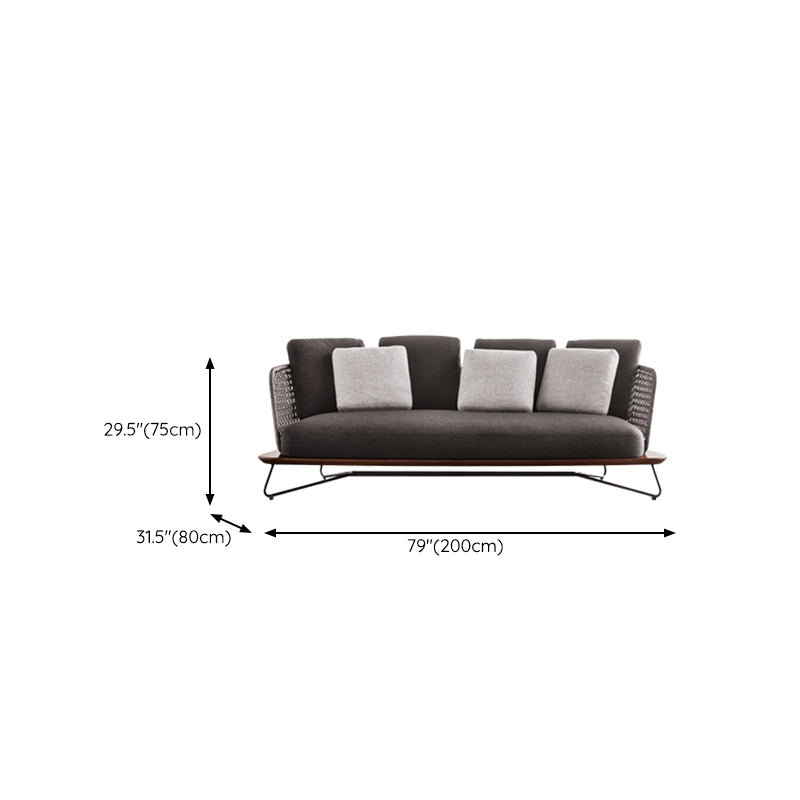 No Distressing Patio Sofa Metal Outdoor Patio Sofa with Cushions