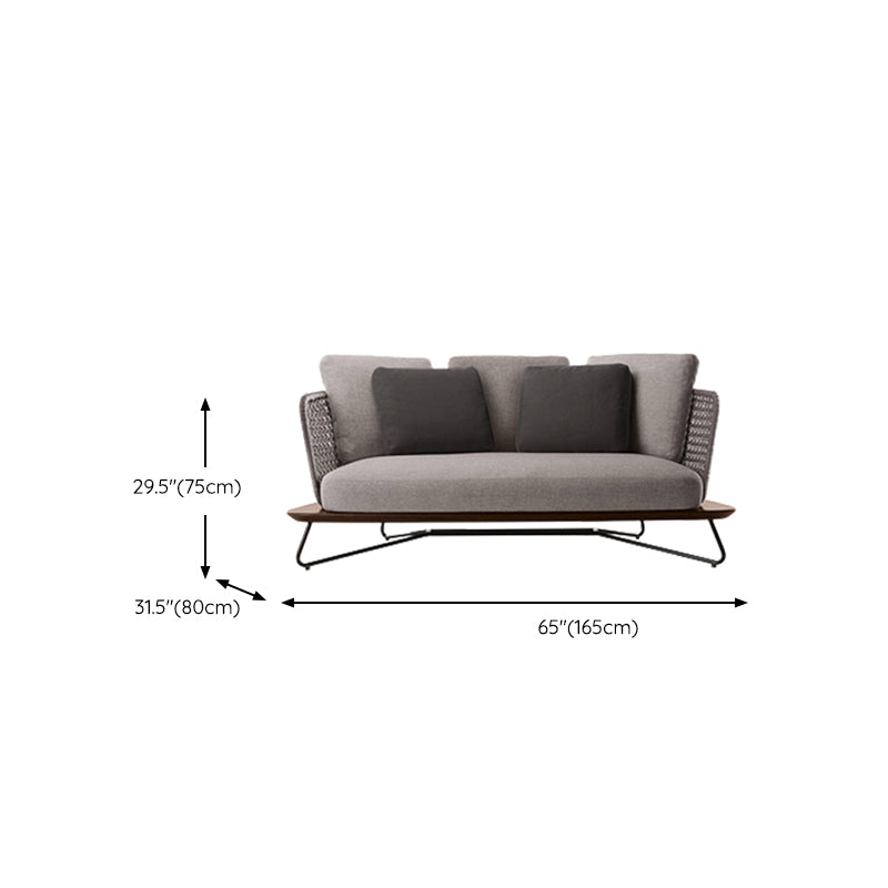 No Distressing Patio Sofa Metal Outdoor Patio Sofa with Cushions